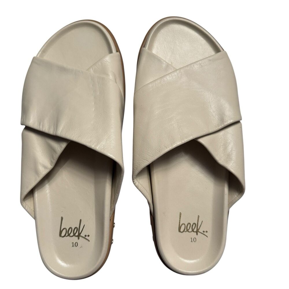 BEEK Hen Slide Leather Platform Sandals Eggshell Women’s 10 $290